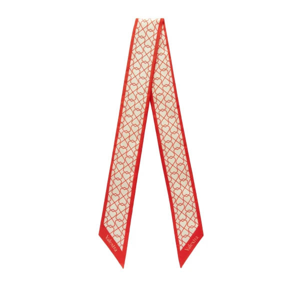 Love Silk Band in Pergamena White and Crimson Red
