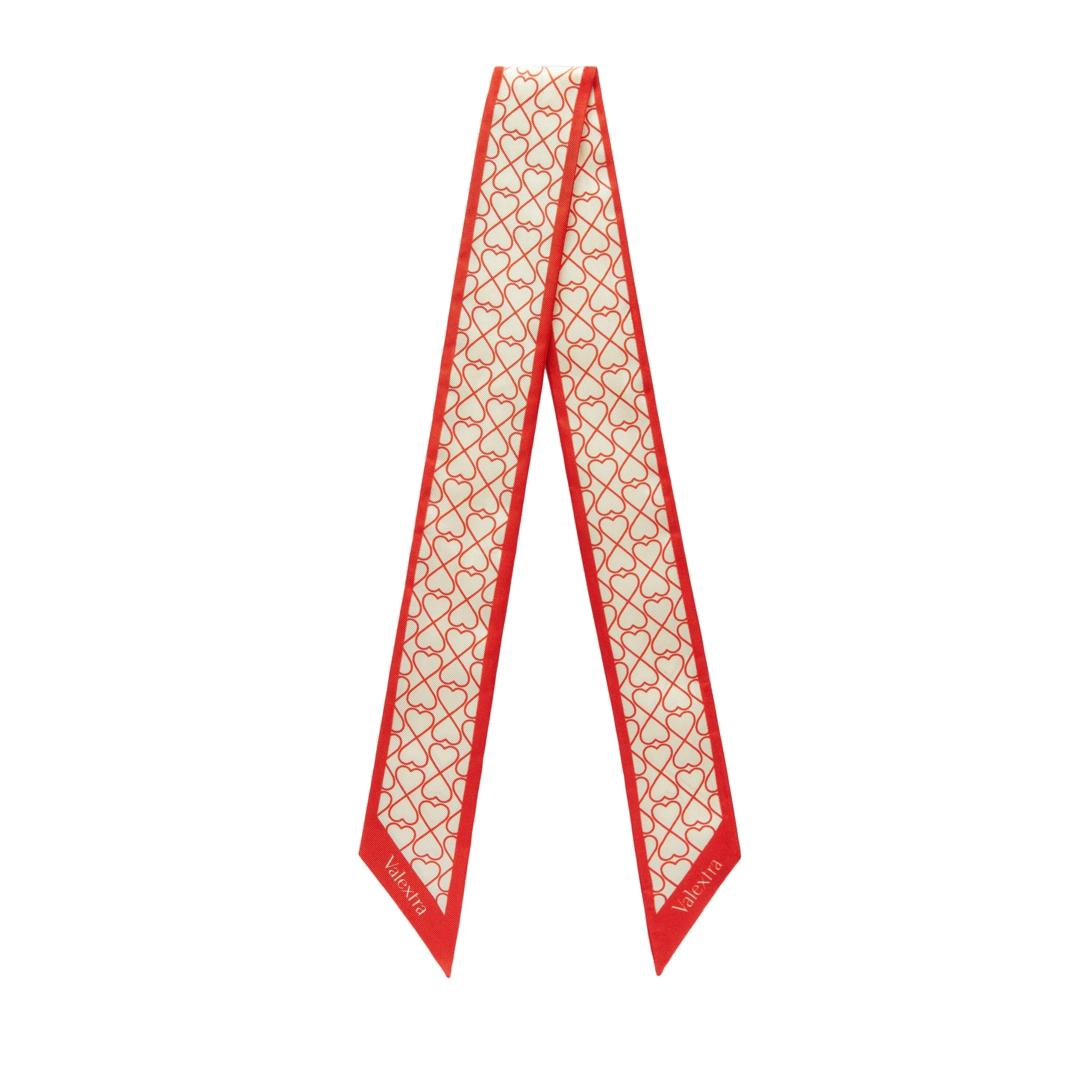 Valextra Love Silk Band in Pergamena White and Crimson Red Valextra Love Silk Band in Pergamena White and Crimson Red | Scarves | Luxury Shoes