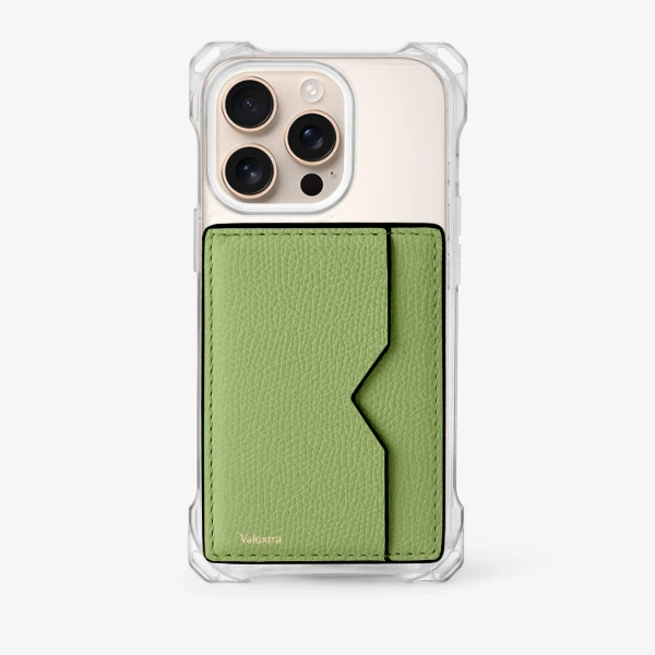 Valextra Magnetic Card Case in Aloe Green | Cases | Luxury Shoes 