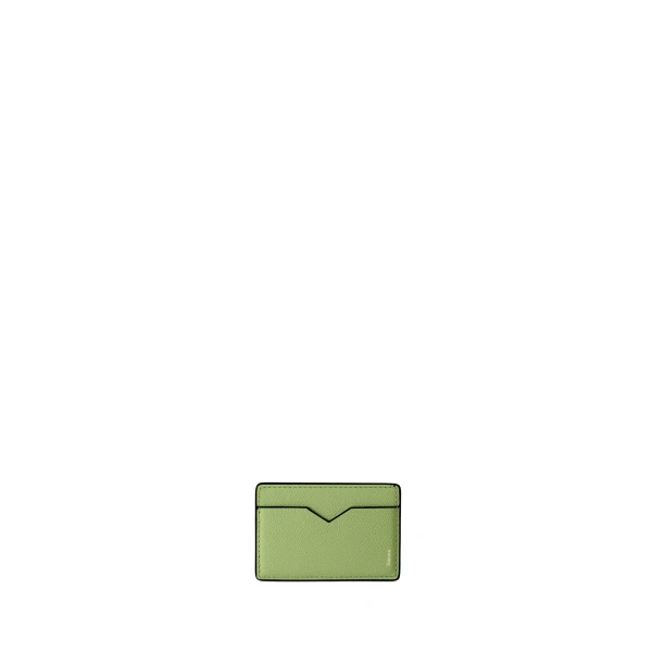 Valextra Magnetic Card Case in Aloe Green | Cases | Luxury Shoes 