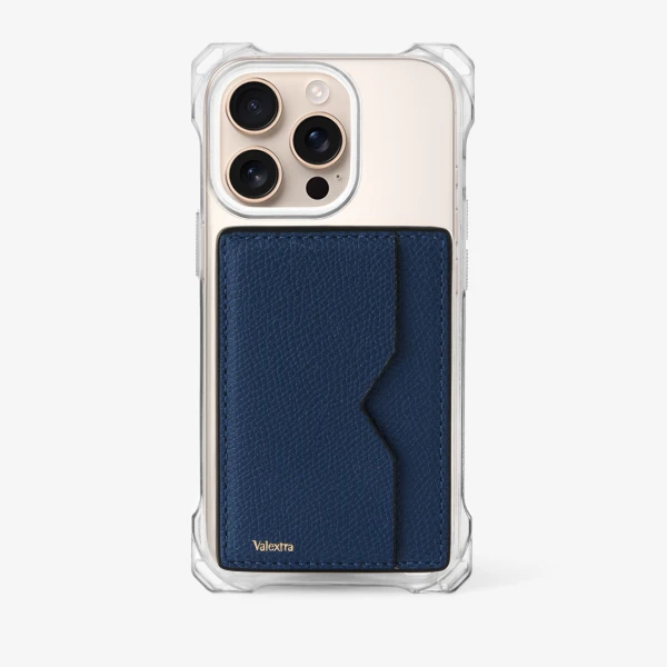 Valextra Magnetic Card Case in Sapphire Blue | Cases | Luxury Shoes 