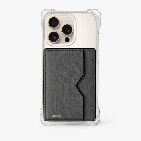 Valextra Magnetic Card Case in Smokey Grey | Wallets & Purses | Luxury Shoes 