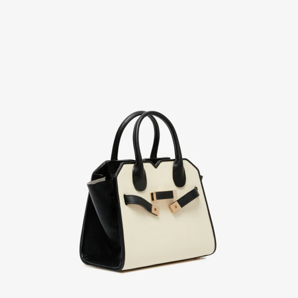 Valextra Milano Chiaroscuro Crossbody Micro Bag in Pergamena White and Black | Shoulder & Crossbody Bags | Luxury Shoes 
