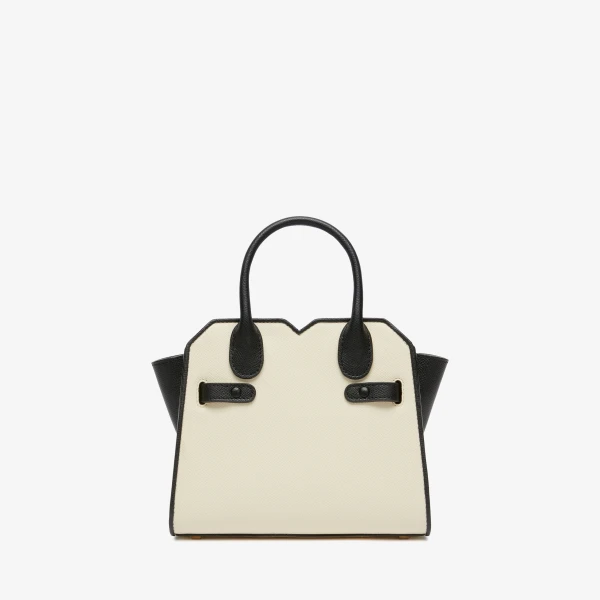 Valextra Milano Chiaroscuro Crossbody Micro Bag in Pergamena White and Black | Shoulder & Crossbody Bags | Luxury Shoes 