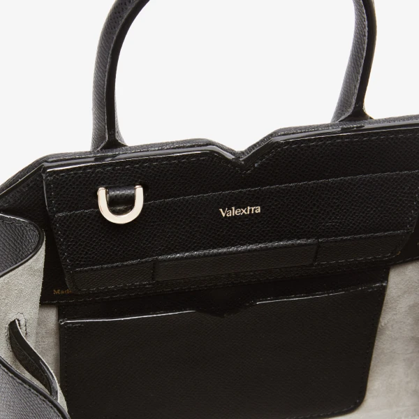Valextra Milano Chiaroscuro Crossbody Micro Bag in Pergamena White and Black | Shoulder & Crossbody Bags | Luxury Shoes 