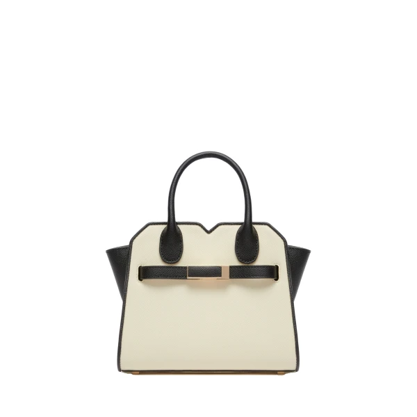 Valextra Milano Chiaroscuro Crossbody Micro Bag in Pergamena White and Black | Shoulder & Crossbody Bags | Luxury Shoes 