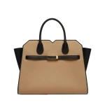 Valextra Milano Chiaroscuro Two Handles Medium Bag in Cashmere Beige and Black | Totes & Top-Handle Bags | Luxury Shoes 
