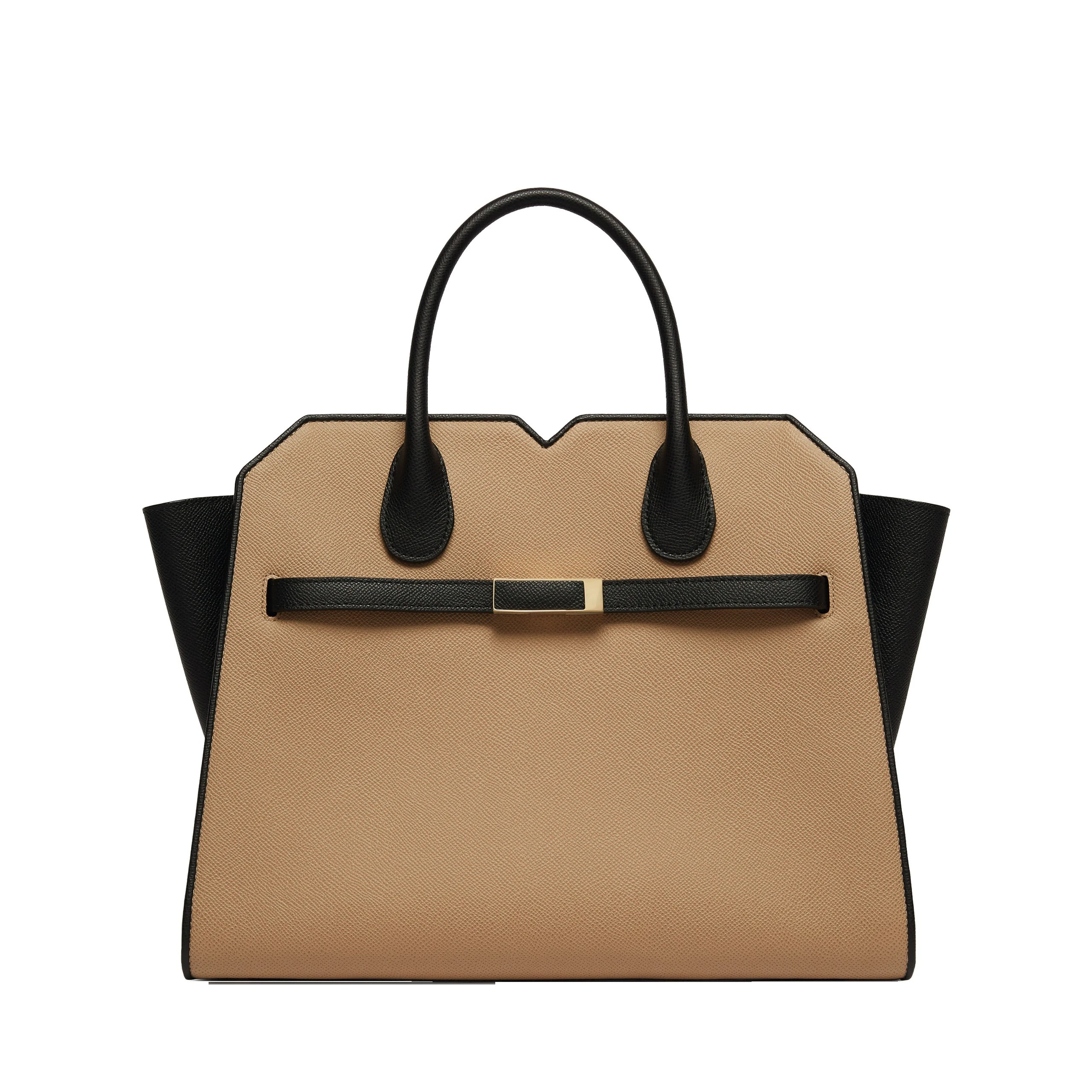 Valextra Milano Chiaroscuro Two Handles Medium Bag in Cashmere Beige and Black Valextra Milano Chiaroscuro Two Handles Medium Bag in Cashmere Beige and Black | Totes & Top-Handle Bags | Luxury Shoes