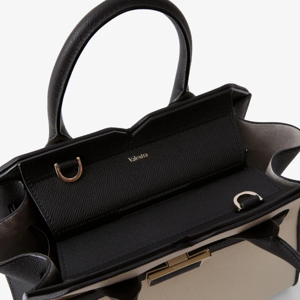 Valextra Milano Chiaroscuro Two Handles Mini Bag in Pergamena White and Black | Mini Bags | Luxury Shoes 