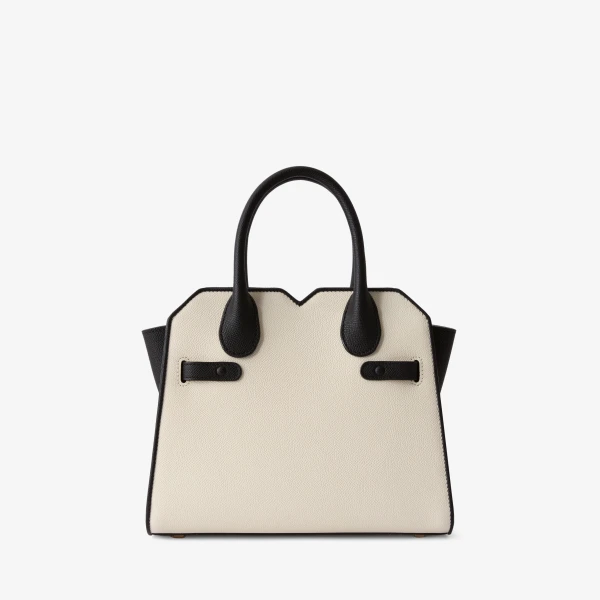 Valextra Milano Chiaroscuro Two Handles Mini Bag in Pergamena White and Black | Mini Bags | Luxury Shoes 