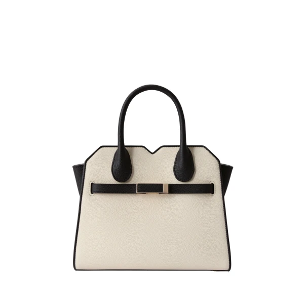 Valextra Milano Chiaroscuro Two Handles Mini Bag in Pergamena White and Black | Mini Bags | Luxury Shoes 