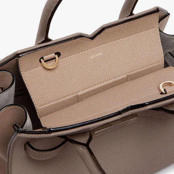 Valextra Milano Chiaroscuro Two Handles Mini Bag in Pink Nude and Sahara Brown | Mini Bags | Luxury Shoes 