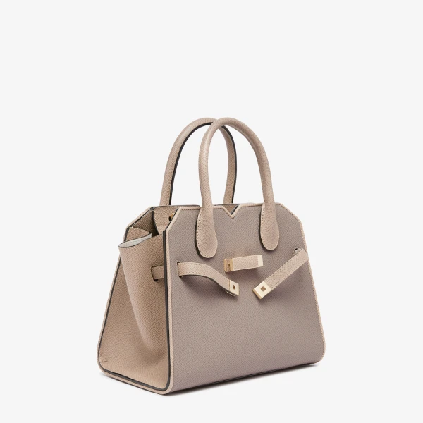 Valextra Milano Chiaroscuro Two Handles Mini Bag in Pink Nude and Sahara Brown | Mini Bags | Luxury Shoes 