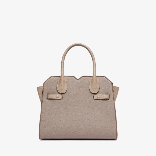 Valextra Milano Chiaroscuro Two Handles Mini Bag in Pink Nude and Sahara Brown | Mini Bags | Luxury Shoes 