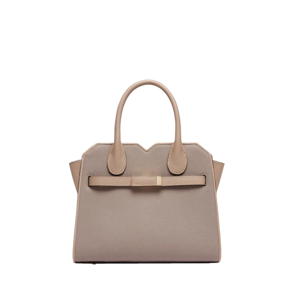 Valextra Milano Chiaroscuro Two Handles Mini Bag in Pink Nude and Sahara Brown | Mini Bags | Luxury Shoes 