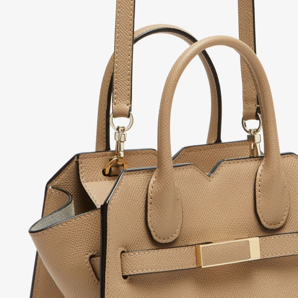 Valextra Milano Crossbody Micro Bag in Cashmere Beige | Shoulder & Crossbody Bags | Luxury Shoes 