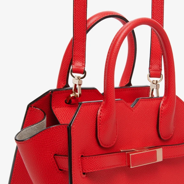 Valextra Milano Crossbody Micro Bag in Crimson Red | Shoulder & Crossbody Bags | Luxury Shoes 