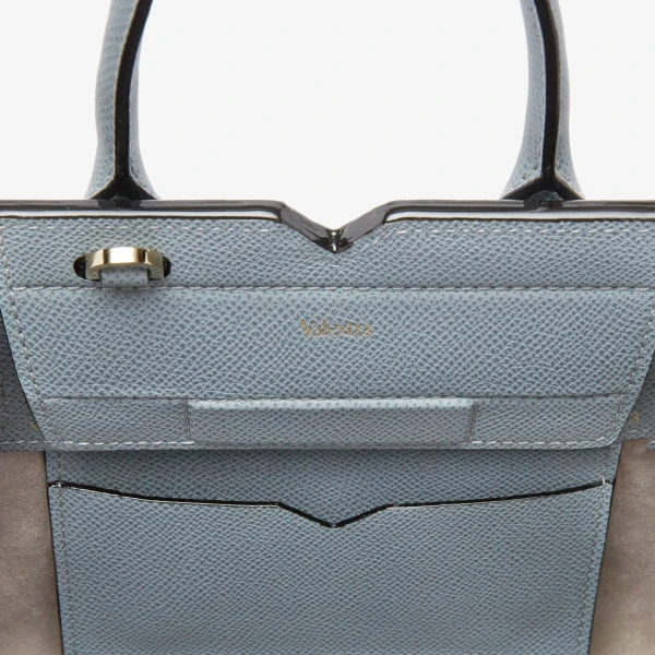 Valextra Milano Crossbody Micro Bag in Niagara Blue | Shoulder & Crossbody Bags | Luxury Shoes 