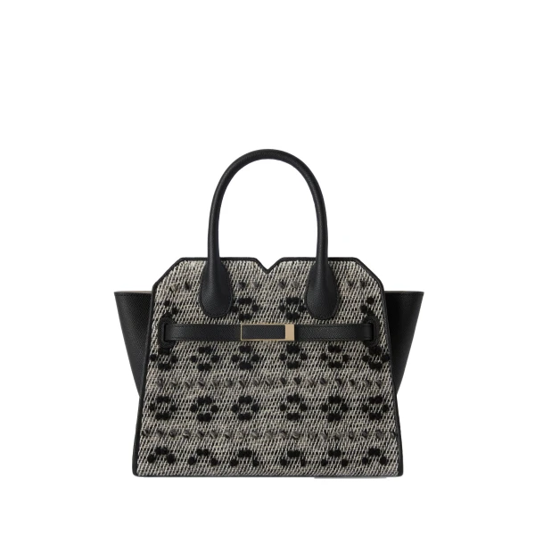 Valextra Milano Flowers Pibiones Two Handles Mini Bag in Grey and Black | Mini Bags | Luxury Shoes 