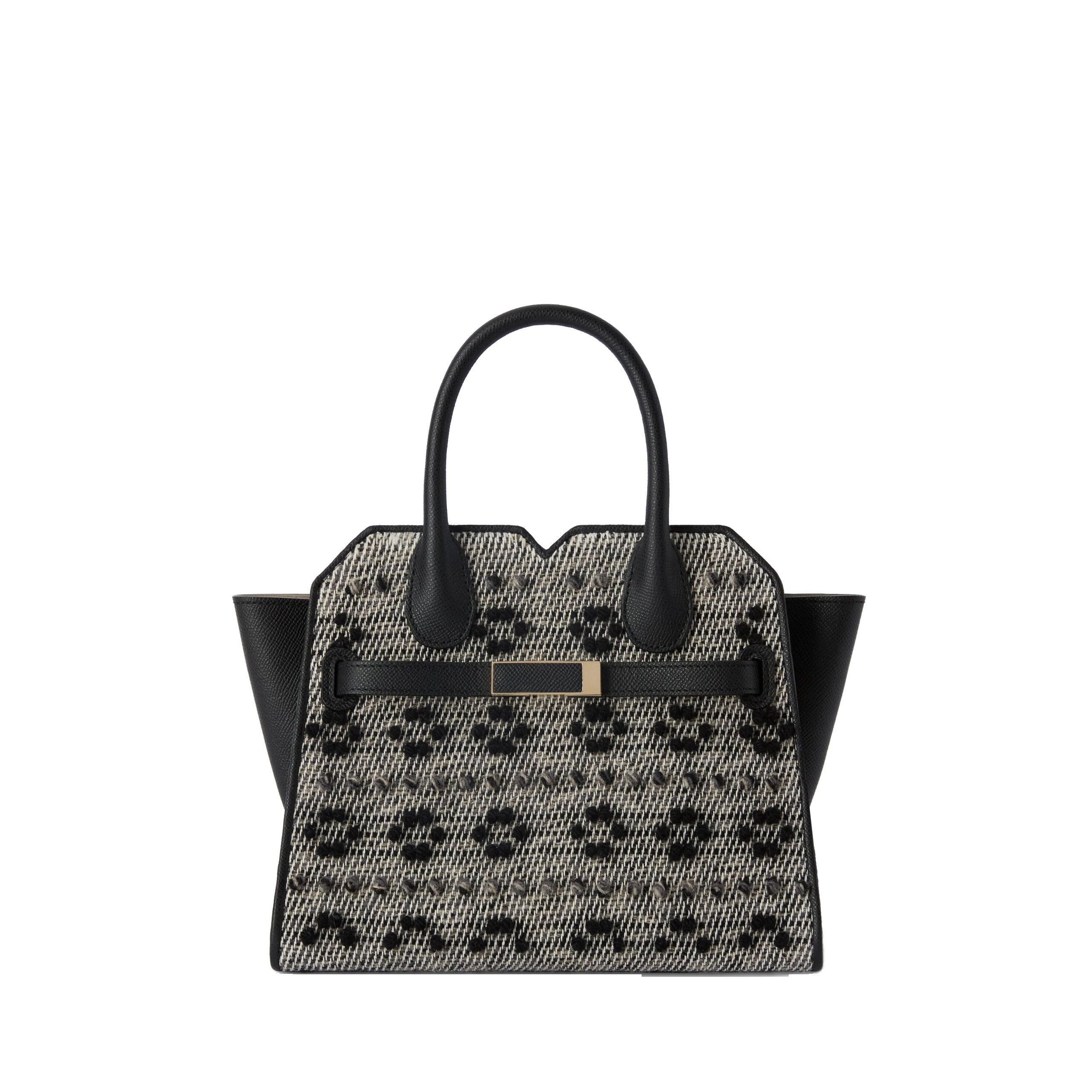 Valextra Milano Flowers Pibiones Two Handles Mini Bag in Grey and Black Valextra Milano Flowers Pibiones Two Handles Mini Bag in Grey and Black | Mini Bags | Luxury Shoes