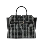 Valextra Milano Forest Pibiones Two Handles Medium Bag in Black and Grey | Totes & Top-Handle Bags | Luxury Shoes 
