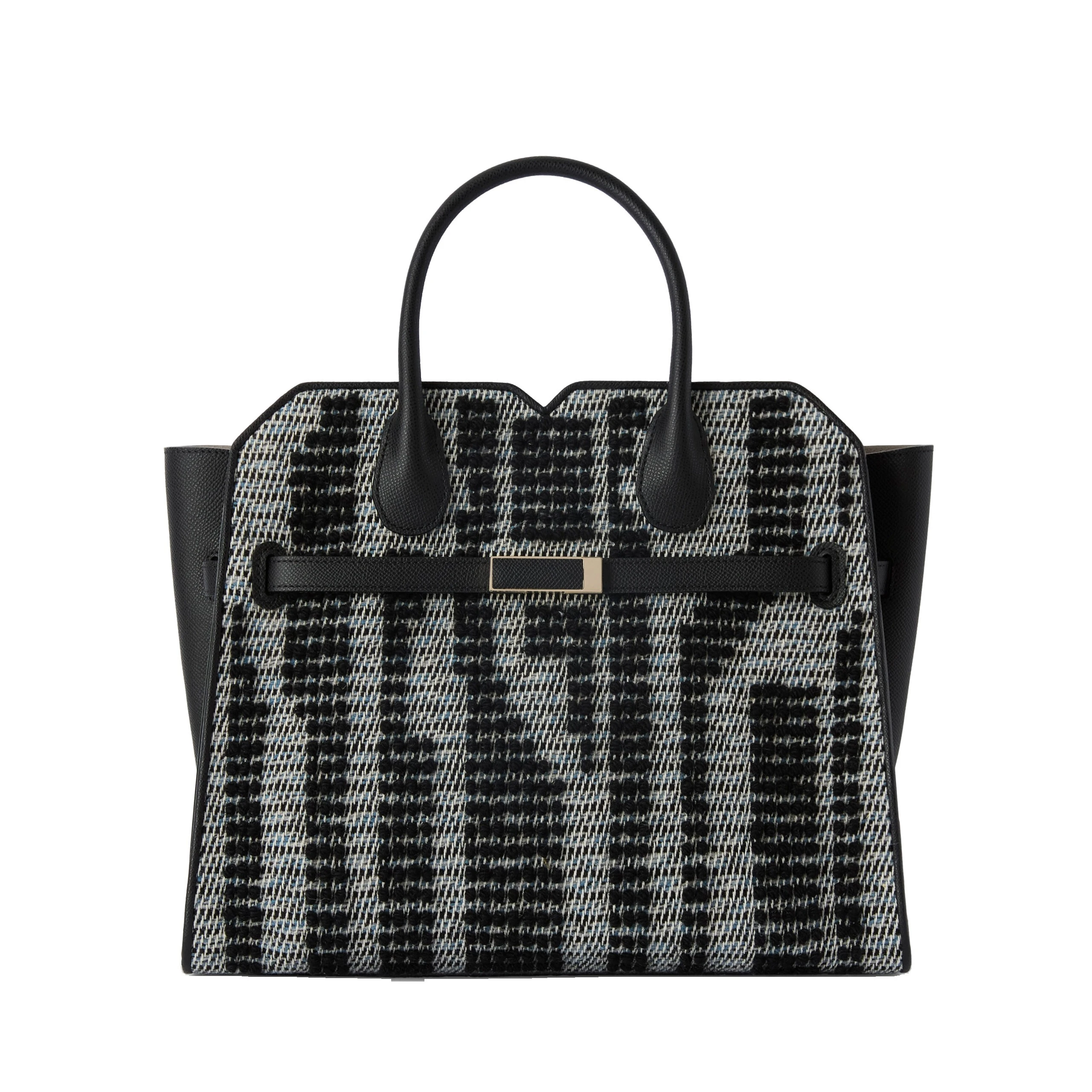 Valextra Milano Forest Pibiones Two Handles Medium Bag in Black and Grey Valextra Milano Forest Pibiones Two Handles Medium Bag in Black and Grey | Totes & Top-Handle Bags | Luxury Shoes