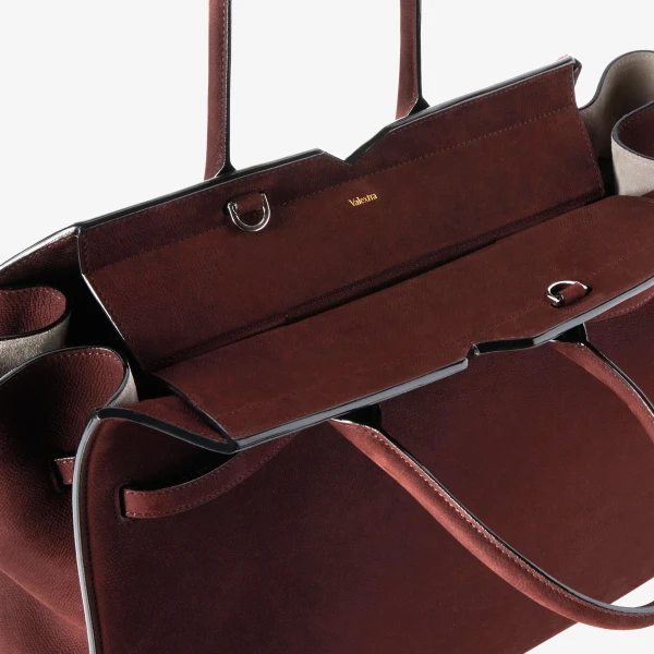 Valextra Milano Senso Two Handles Large Bag in Chocolate Brown | Totes & Top-Handle Bags | Luxury Shoes 