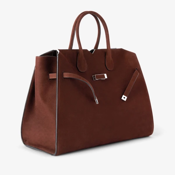 Valextra Milano Senso Two Handles Large Bag in Chocolate Brown | Totes & Top-Handle Bags | Luxury Shoes 