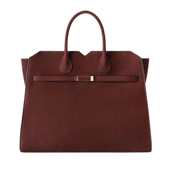 Valextra Milano Senso Two Handles Large Bag in Chocolate Brown | Totes & Top-Handle Bags | Luxury Shoes 