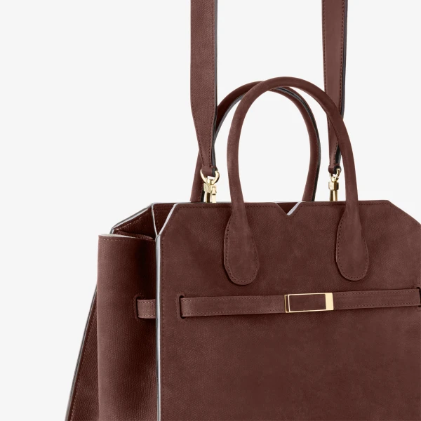 Valextra Milano Senso Two Handles Medium Bag in Chocolate Brown | Totes & Top-Handle Bags | Luxury Shoes 