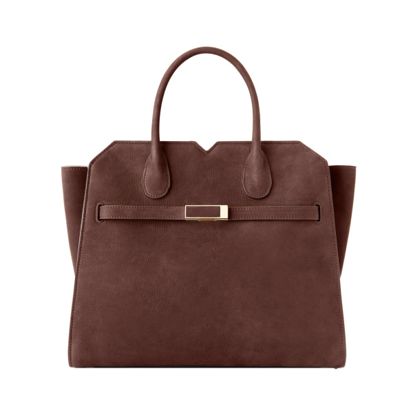 Valextra Milano Senso Two Handles Medium Bag in Chocolate Brown | Totes & Top-Handle Bags | Luxury Shoes 