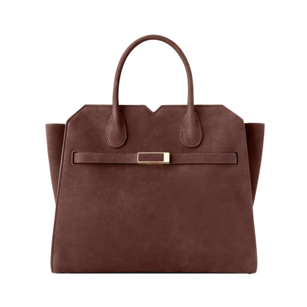 Valextra Milano Senso Two Handles Medium Bag in Chocolate Brown | Totes & Top-Handle Bags | Luxury Shoes 