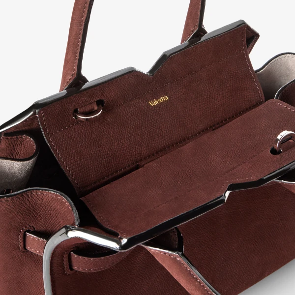 Valextra Milano Senso Two Handles Mini Bag in Chocolate Brown | Mini Bags | Luxury Shoes 