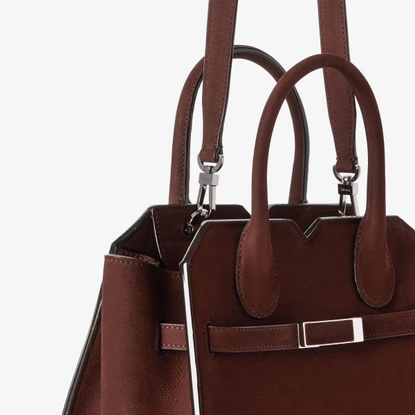 Valextra Milano Senso Two Handles Mini Bag in Chocolate Brown | Mini Bags | Luxury Shoes 