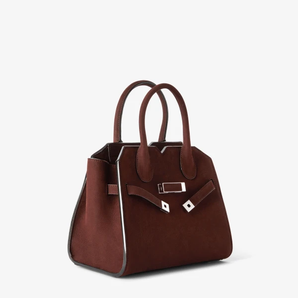 Valextra Milano Senso Two Handles Mini Bag in Chocolate Brown | Mini Bags | Luxury Shoes 