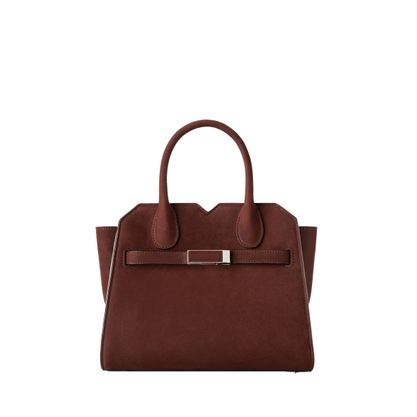 Valextra Milano Senso Two Handles Mini Bag in Chocolate Brown | Mini Bags | Luxury Shoes 