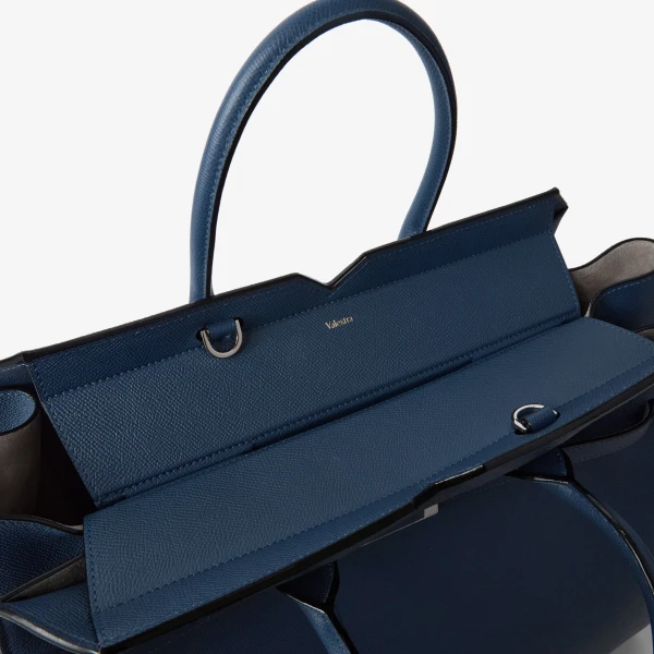 Valextra Milano Two Handles Large Bag in Sapphire Blue | Totes & Top-Handle Bags | Luxury Shoes 