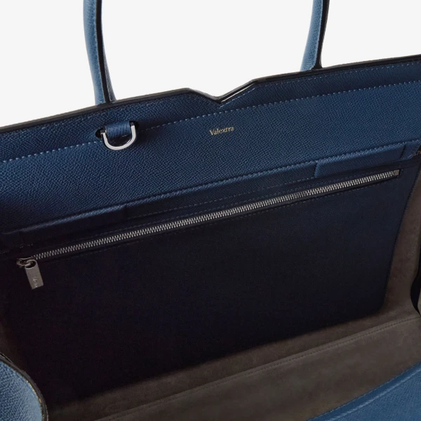 Valextra Milano Two Handles Large Bag in Sapphire Blue | Totes & Top-Handle Bags | Luxury Shoes 
