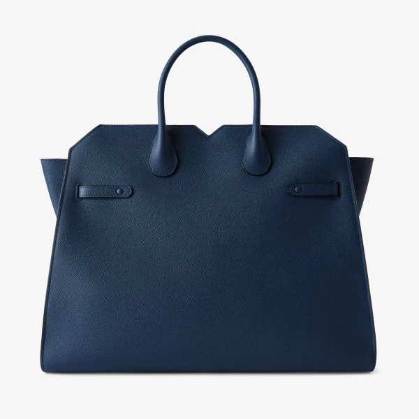Valextra Milano Two Handles Large Bag in Sapphire Blue | Totes & Top-Handle Bags | Luxury Shoes 