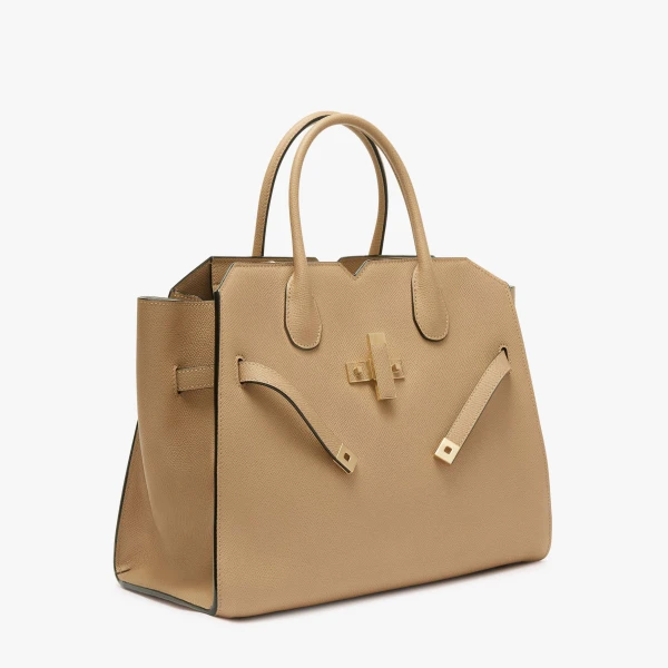 Valextra Milano Two Handles Medium Bag in Cashmere Beige | Totes & Top-Handle Bags | Luxury Shoes 