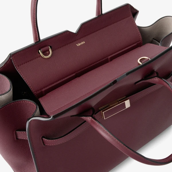 Valextra Milano Two Handles Medium Bag in Claret Red | Totes & Top-Handle Bags | Luxury Shoes 