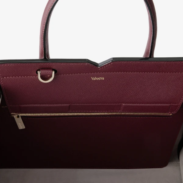 Valextra Milano Two Handles Medium Bag in Claret Red | Totes & Top-Handle Bags | Luxury Shoes 