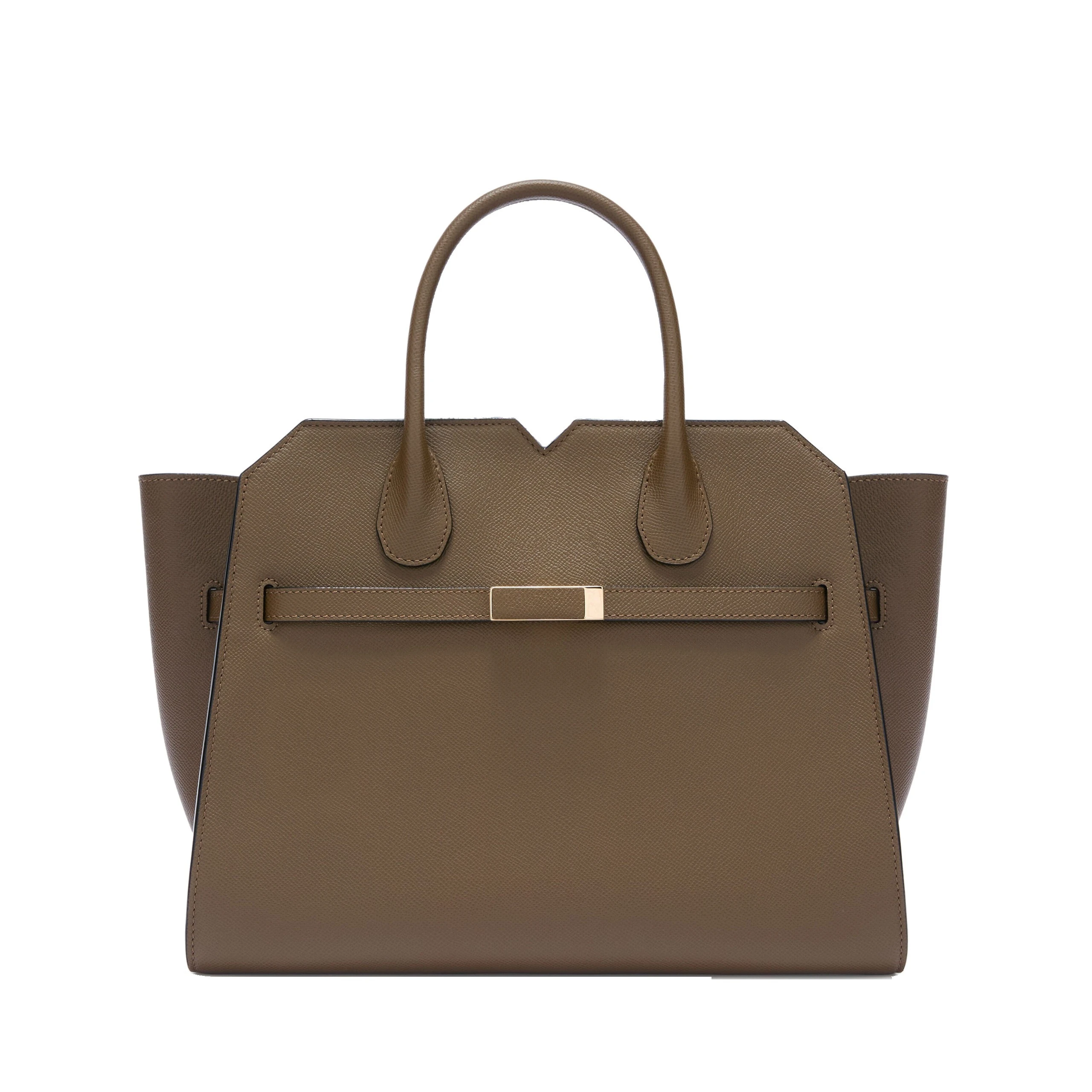 Valextra Milano Two Handles Medium Bag in Khaki Valextra Milano Two Handles Medium Bag in Khaki | Totes & Top-Handle Bags | Luxury Shoes