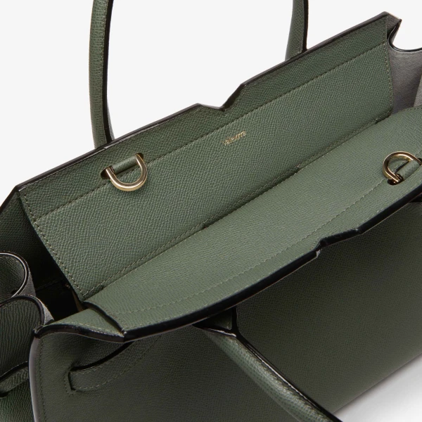 Valextra Milano Two Handles Medium Bag in Musk Green | Totes & Top-Handle Bags | Luxury Shoes 