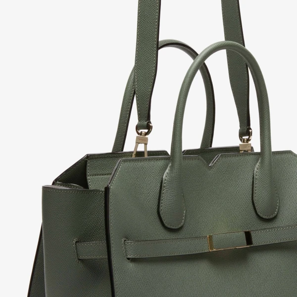 Valextra Milano Two Handles Medium Bag in Musk Green | Totes & Top-Handle Bags | Luxury Shoes 