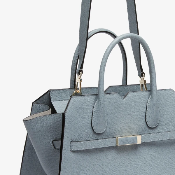 Valextra Milano Two Handles Medium Bag in Niagara Blue | Totes & Top-Handle Bags | Luxury Shoes 