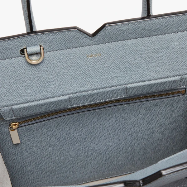 Valextra Milano Two Handles Medium Bag in Niagara Blue | Totes & Top-Handle Bags | Luxury Shoes 