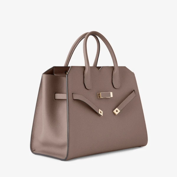 Valextra Milano Two Handles Medium Bag in Sahara Brown | Totes & Top-Handle Bags | Luxury Shoes 