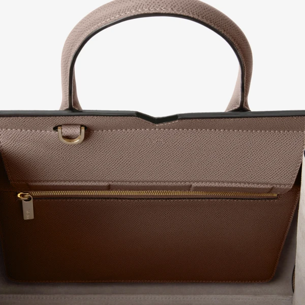 Valextra Milano Two Handles Medium Bag in Sahara Brown | Totes & Top-Handle Bags | Luxury Shoes 