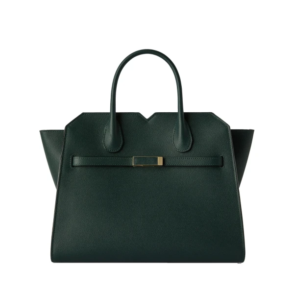 Milano Two Handles Medium Bag in Valextra Green